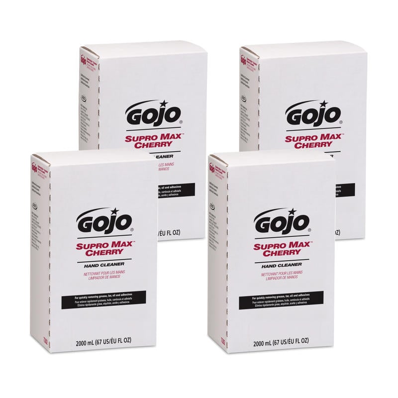 GOJO SUPRO MAX Lotion Hand Soap Cleaner, Cherry Scent, 10 Oz, Case Of 4 Bottles MPN:728204CT