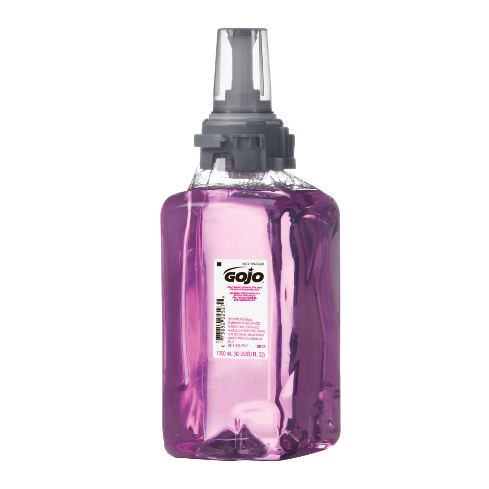 GOJO ADX-12 Antibacterial Foam Hand Wash Soap, Plum Scent, 1250mL Refill Bottle (Min Order Qty 3) MPN:8812-03