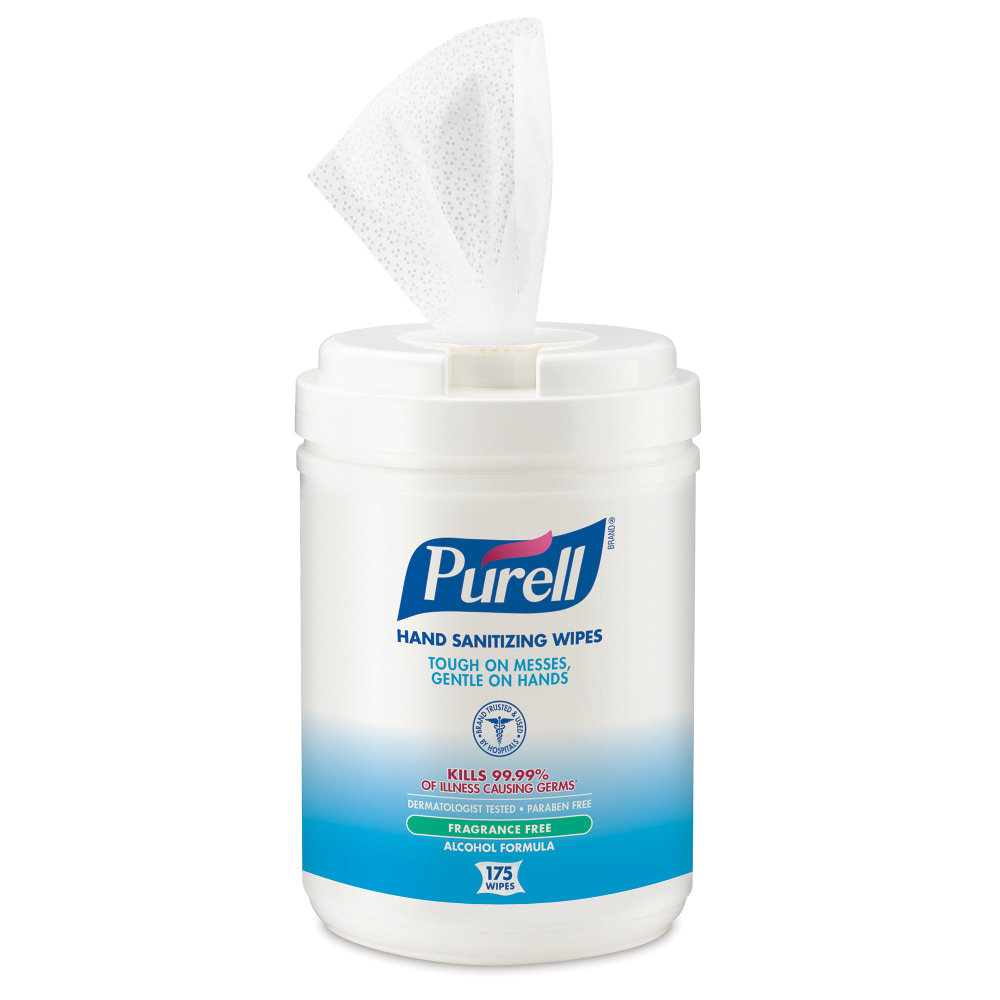 PURELL Alcohol Hand Sanitizing Wipes - 6inx7in - White - 175/Pack, 6/Case - 903106UOM MPN:903106UOM
