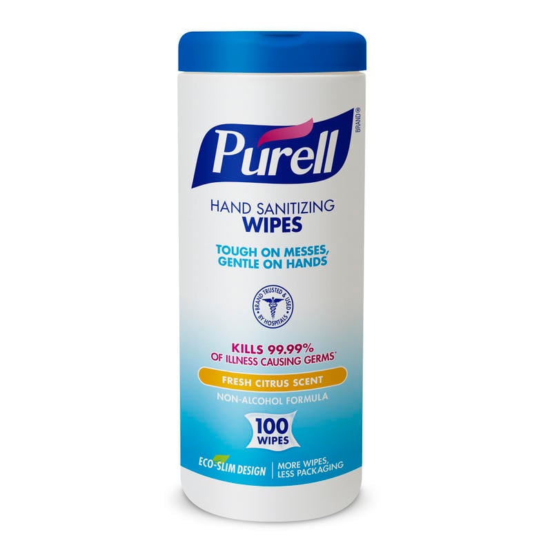 Purell Sanitizing Wipes, Fresh Citrus Scent, Pack of 100 Wipes (Min Order Qty 8) MPN:9111-12