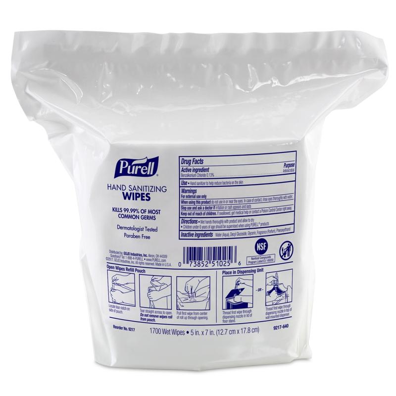 Purell Hand Sanitizing Wipes, Citrus Scent, 1, 700 Wipes Per Bag, Pack Of 2 Bags MPN:9217-02
