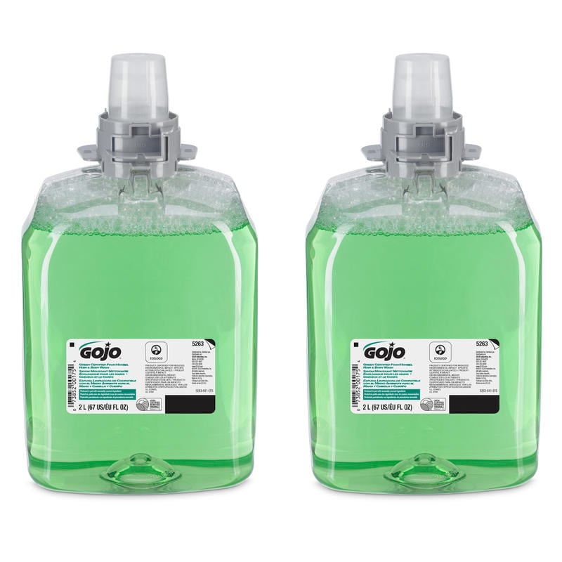 GOJO Melon Foam Hair & Body Wash Soap, Cucumber Melon Scent, 67.6 Oz, Carton Of 2 Bottles MPN:526302