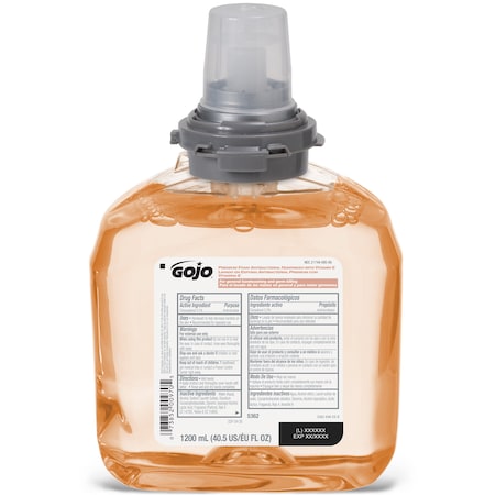 Hand Soap Cartridge, Antibacterial, Foam, 1200 ml, Fruit Fragance, PK2 MPN:5362-02