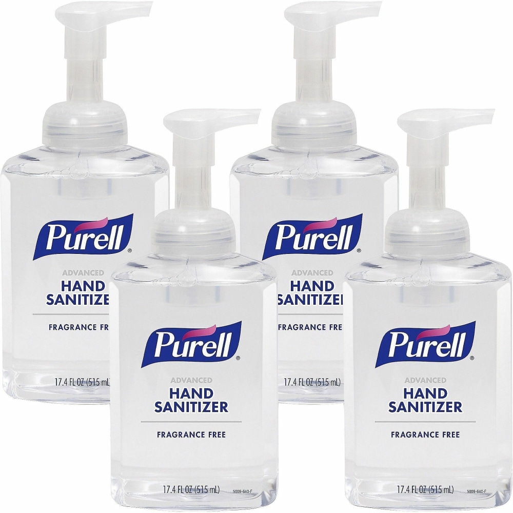 PURELL Hand Sanitizer Foam 1.09 lb Pump Bottle Dispenser Kill Germs Hand, Skin Clear Quick Drying, Fragrance free 4 / Carton MPN:500904CT
