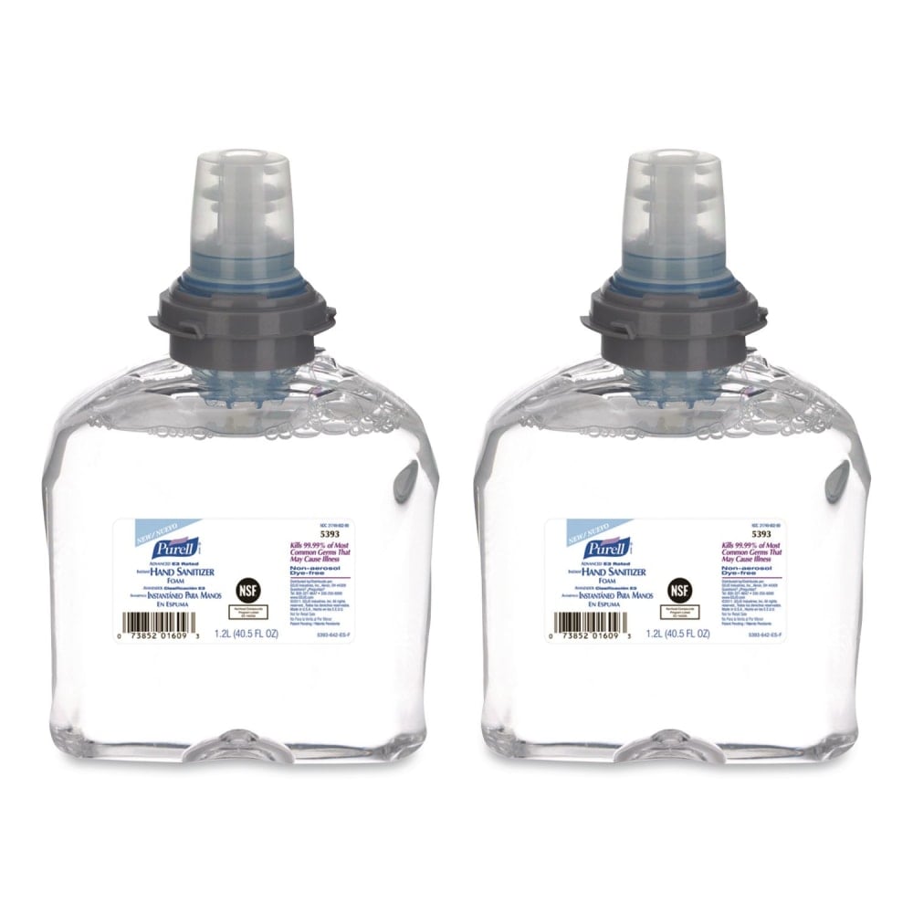 PURELL Advanced Hand Sanitizer E3-Rated Foam, 1, 200 mL Refill, Fragrance-Free, 2/Carton MPN:5393-02