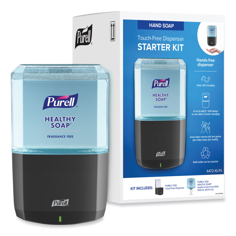 PURELL HEALTHY SOAP Gentle and Free Foam ES6 Starter Kit, 1, 200 mL, Graphite MPN:6472-1G-FS