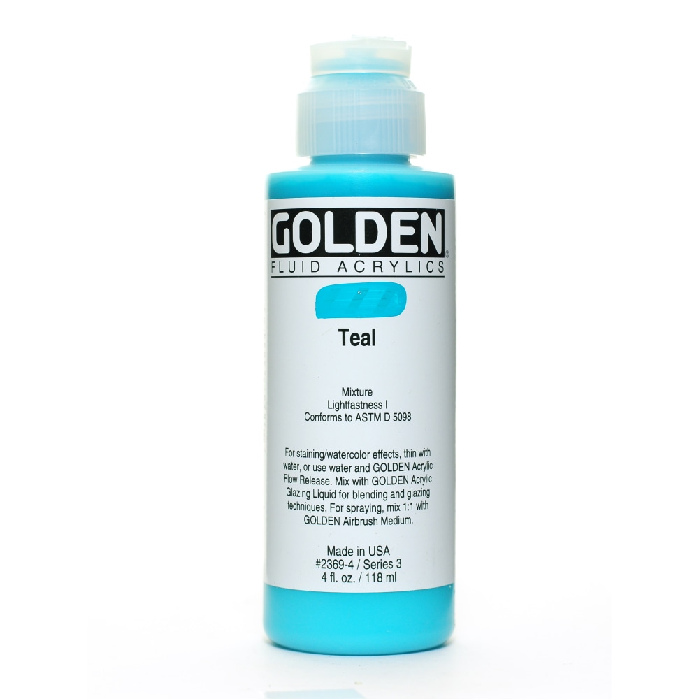 Golden Fluid Acrylic Paint, 4 Oz, Teal MPN:2369-4