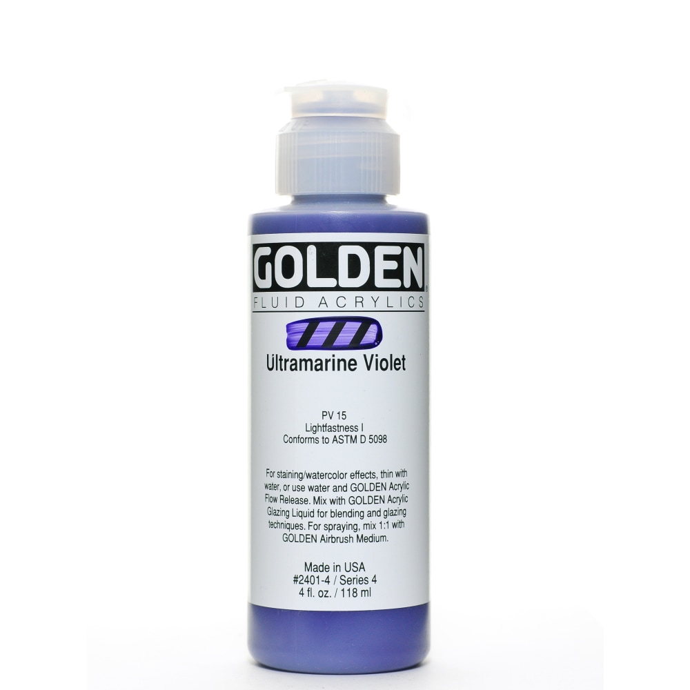 Golden Fluid Acrylic Paint, 4 Oz, Ultramarine Violet MPN:2401-4