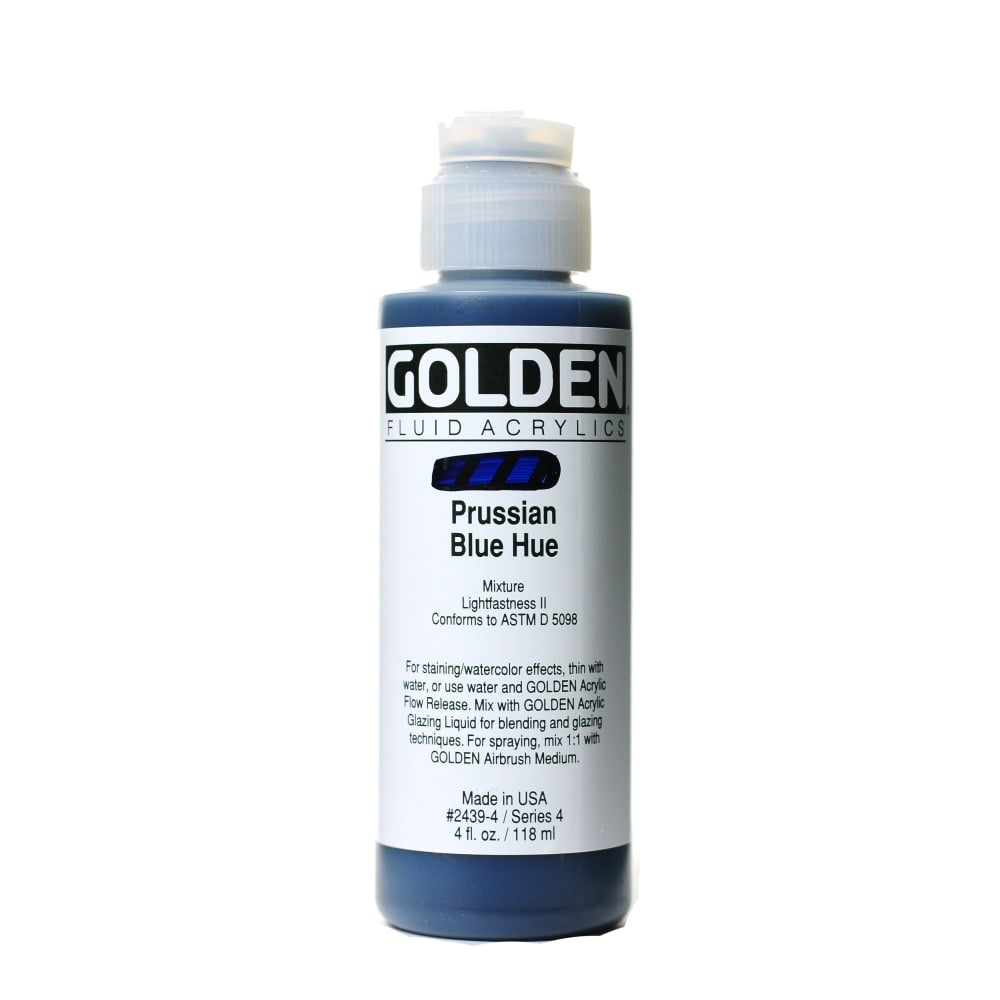 Golden Fluid Acrylic Paint, 4 Oz, Historical Prussian Blue Hue MPN:2439-4