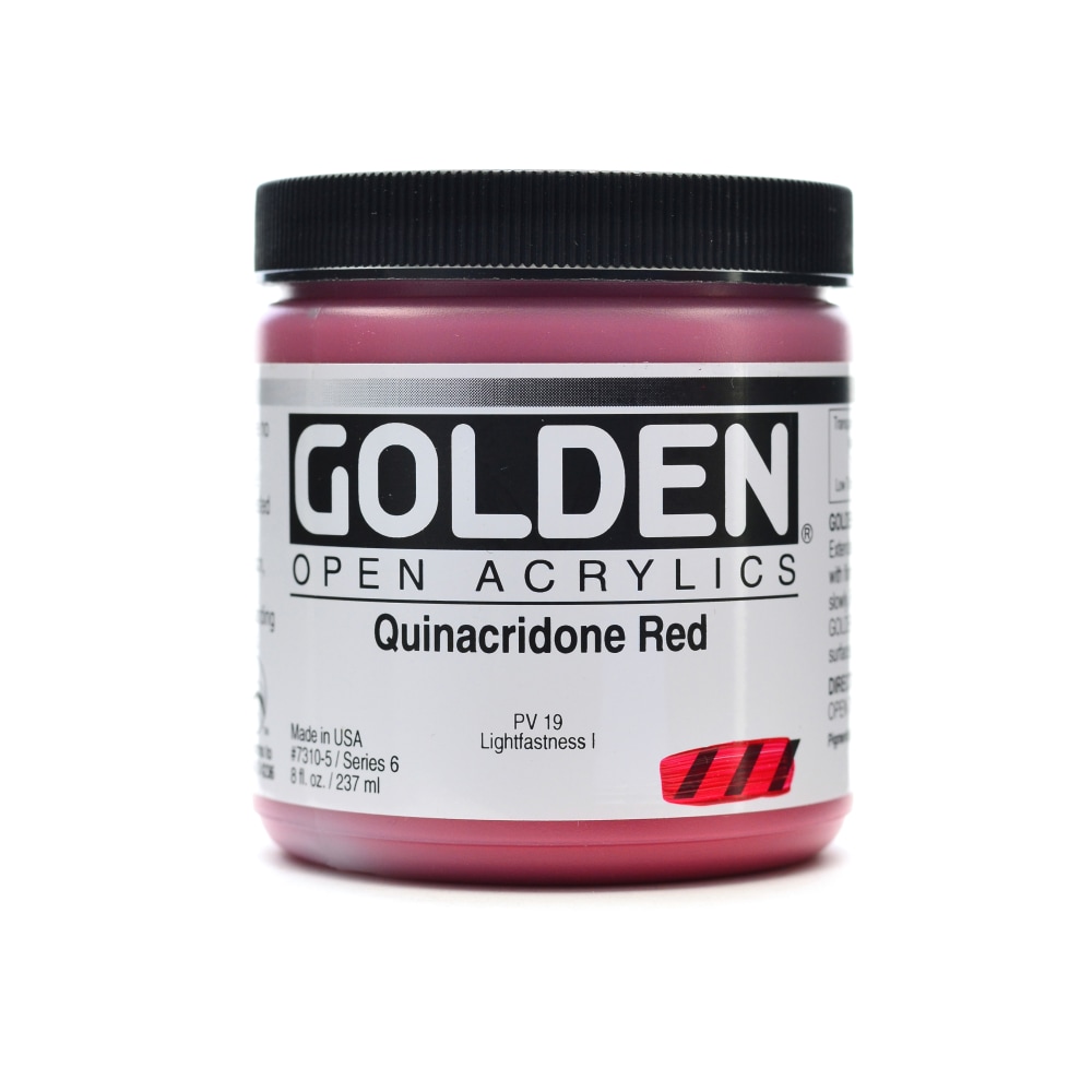 Golden OPEN Acrylic Paint, 8 Oz Jar, Quinacridone Red MPN:7310-5