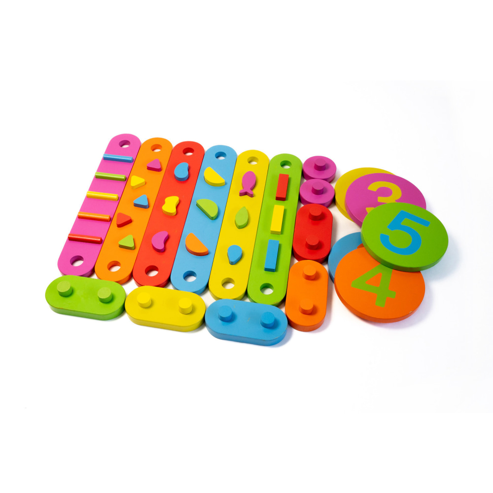 Bintiva Wood Obstacle Course Balance Path With Numbers, 17 Pieces MPN:BNVNMBROBSTC