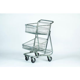 Good L Corporation® Urban Double Basket Shopping Cart 300 lb. Capacity Bright Zinc Finish Urban Carts