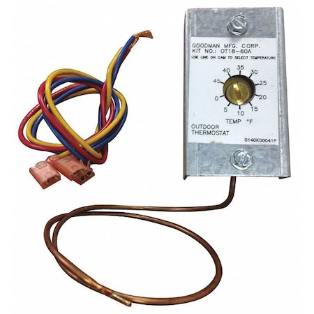 Thermostat, Outdoor, 4.8 in Hx4.4 in Wx6.1 in D MPN:OT18-60A
