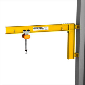 Gorbel® HD Wall Cantilever Jib Crane 8' Span & 200° Rotation 1000 Lb Capacity WC200-050-08