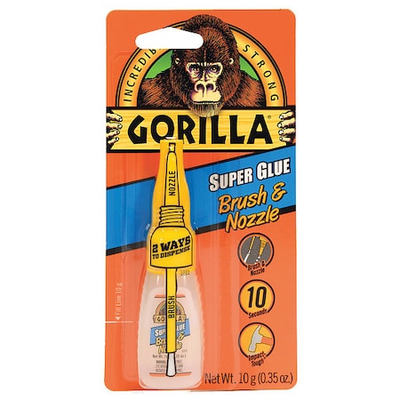 Construction Adhesive, Super Glue Brush & Nozzle Series, White, .35 fl oz, Cartridge MPN:7500101