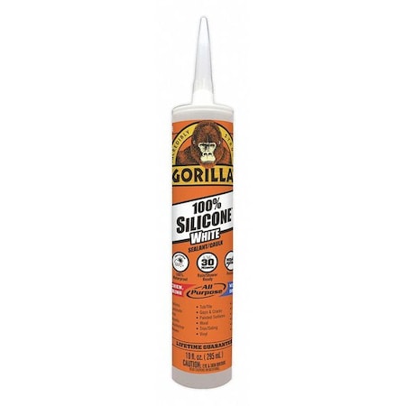 Silicone Sealant, 10 oz, Cartridge, White, Silicone Base MPN:108318