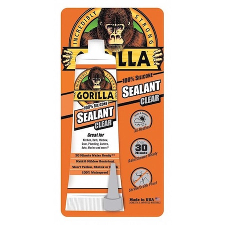 Silicone Sealant, 3 oz, Tube, Clear, Silicone Base MPN:108324