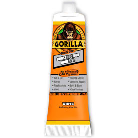 Gorilla Heavy Duty Construction Adhesive Tube White 2.5 oz. 8020002 - Pkg Qty 6