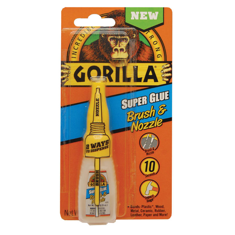 Gorilla Super Glue Brush & Nozzle, 0.35 Oz (Min Order Qty 8) MPN:7500101