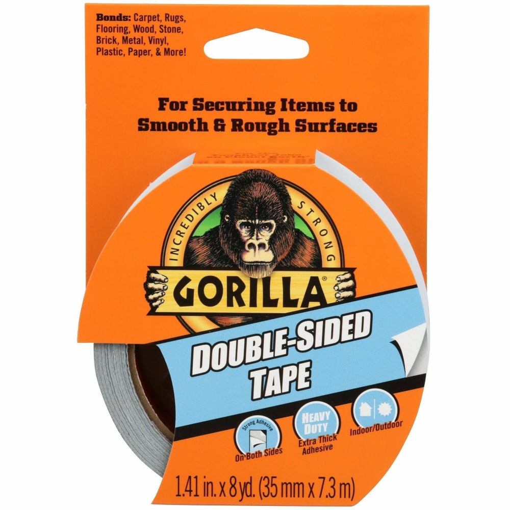 Gorilla Double-Sided Tape - 24 ft Length x 1.40in Width - Gray - 1 Roll MPN:100925