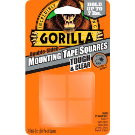 Gorilla Clear Mounting Tape Squares 24 per Pack 6067202