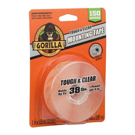 Double Side Foam Mounting Tape, 1 in W Thick, Transparent MPN:6036002