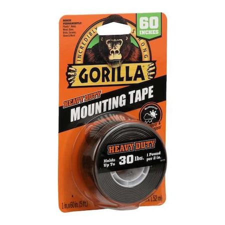 Double-Sided Foam Mounting Tape, 1 in W, 1 11/16 yd L, 1/16 in, Acrylic Foam, Double-Sided MPN:6055002