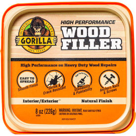 Gorilla® Wood Filler Tub 8 oz. Capacity Brown 107084 - Pkg Qty 4