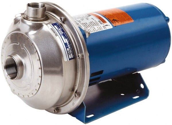 AC Straight Pump: 208 to 230/460V, 2.6/1.3A, 1/2 hp, 3 Phase, 316L Stainless Steel Housing, 316L Stainless Steel Impeller MPN:100MS1C5E0