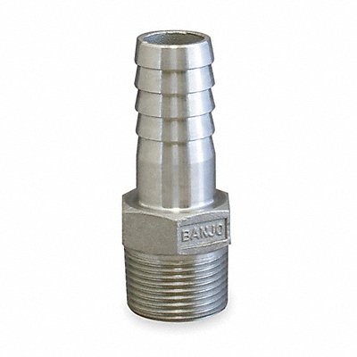 Barbed Hose Fitting Hose ID 1 NPT MPN:HB100SS