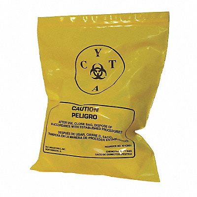 Chemo Waste Bags 1/2 gal Yellow PK100 MPN:3UAD5