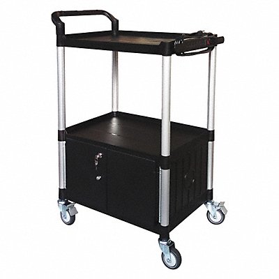 Cart with Cabinet 47-1/4 in H Black MPN:45NP04