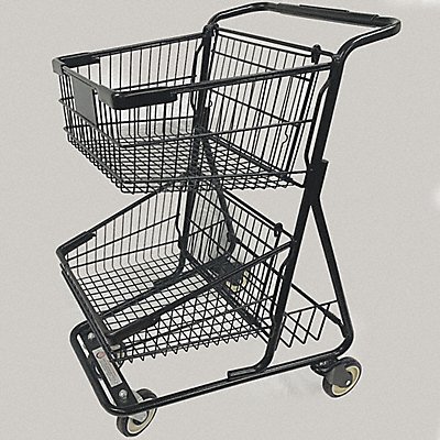 Wire Shopping Cart Black 300 lb Cap. MPN:WMP-TT073-BK