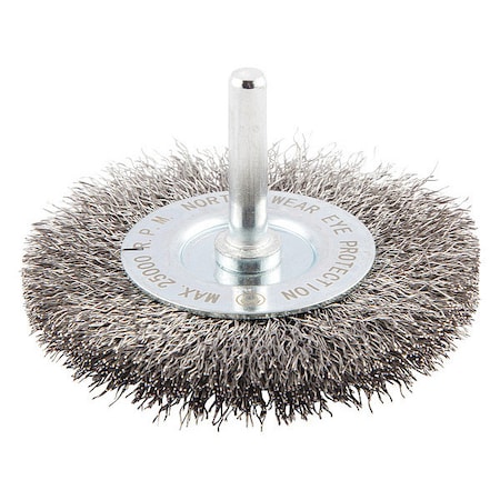 Wire Wheel Brush, Shank Mount, 3/4