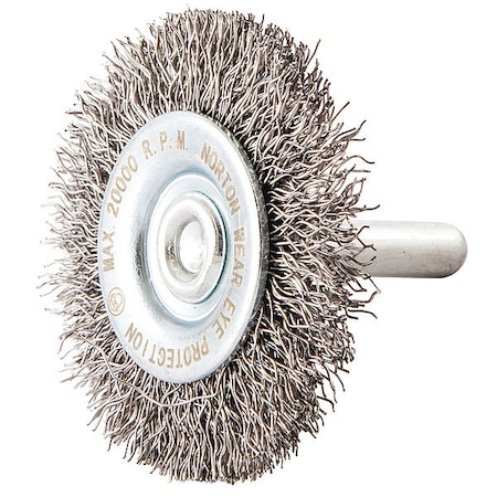 Wire Wheel Brush, Crimped, Carbon Steel MPN:66252839030
