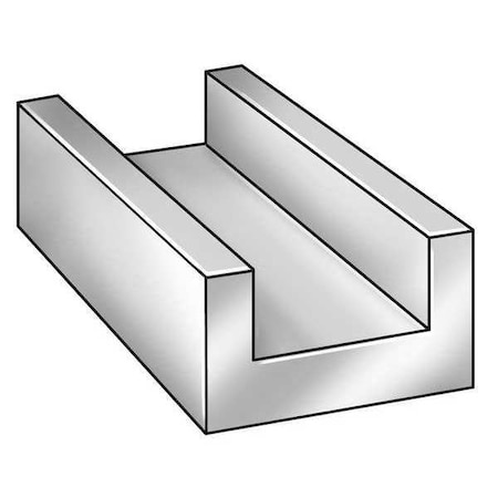 U-Channel, AL 6063, 1 In Leg, 3 In x 8 ft MPN:63CH.125X1X3-96