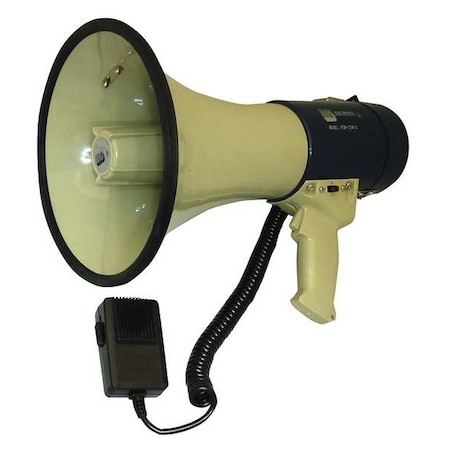 Megaphone, Dia 9 In, Range 1 Mile MPN:3YMN1
