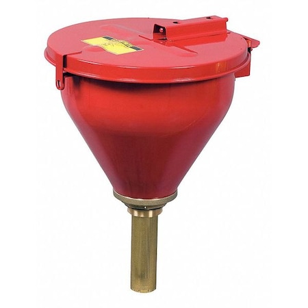 Safety Drum Funnel, Self Closing, Red, 6 in, 10 3/4 in x 16 in MPN:08207