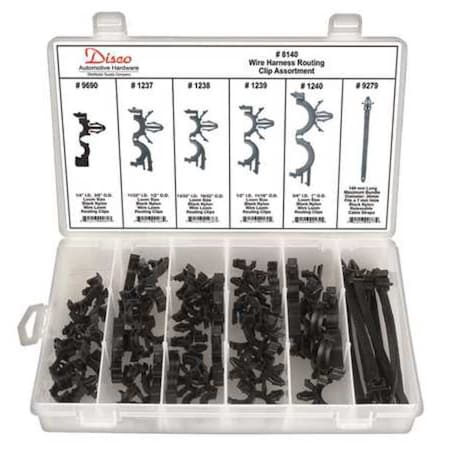 Wire Routing Clip Asst, 54 Pc MPN:8140