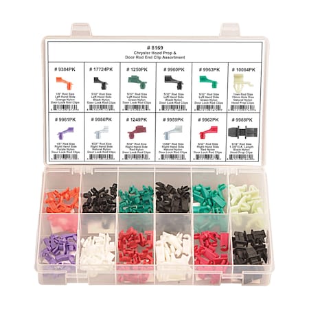 Chrylser Hood Prop & Rod End Asst, 131 Pc MPN:8169