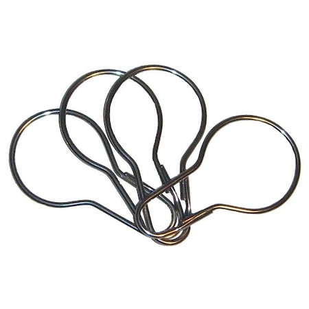 Shower Curtain Hooks, Zamac, Silver, 1-9/16