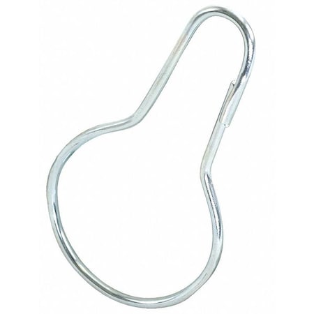 Shower Curtain Rings, Hinge Closure, 2-11/16 in W x1-3/4 in H, Steel, Nickel Plated, Silver, 24 PK MPN:15105