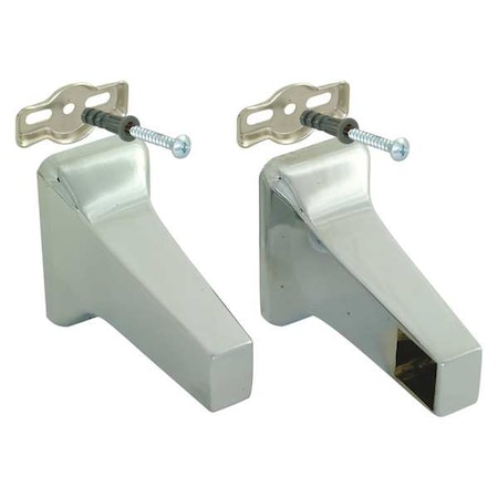 Towel Bar Brackets, Zinc, 1 3/8 in H, PR MPN:15155