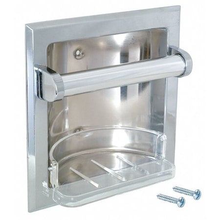 Recessed Soap and Grab Bar, 6-1/4