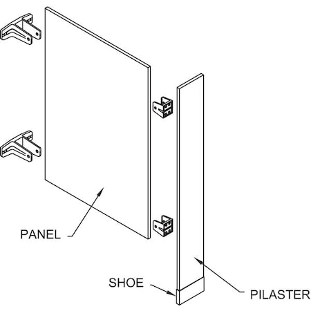 Urinal Partition, Screen, Gray, Polymer MPN:7YP85