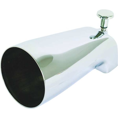 Ez-Flo Pull Up Diverter Spout, 1/2 in IPS Connection, 5-1/4 in Spout Reach, Zinc, Chrome MPN:15083