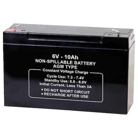 Battery, Sealed Lead Acid, 6V, 10Ah, Faston MPN:2UKH2