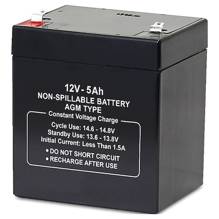 Battery, Sealed Lead Acid, 12V, 5Ah, Faston MPN:2UKJ3