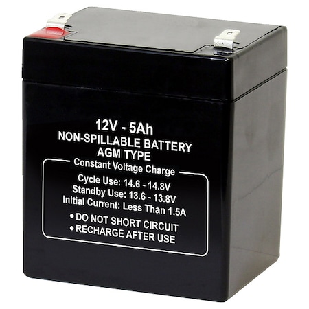 Battery, Sealed Lead Acid, 12V, 5Ah, Faston, Voltage: 12 MPN:2UKJ9