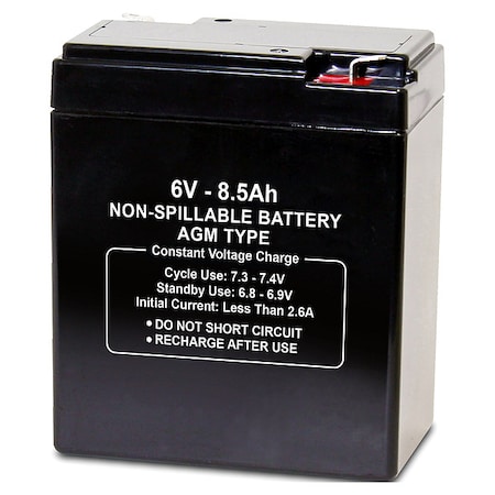 Battery, Sealed Lead Acid, 6V, 8.5Ah, Faston MPN:2UKK3